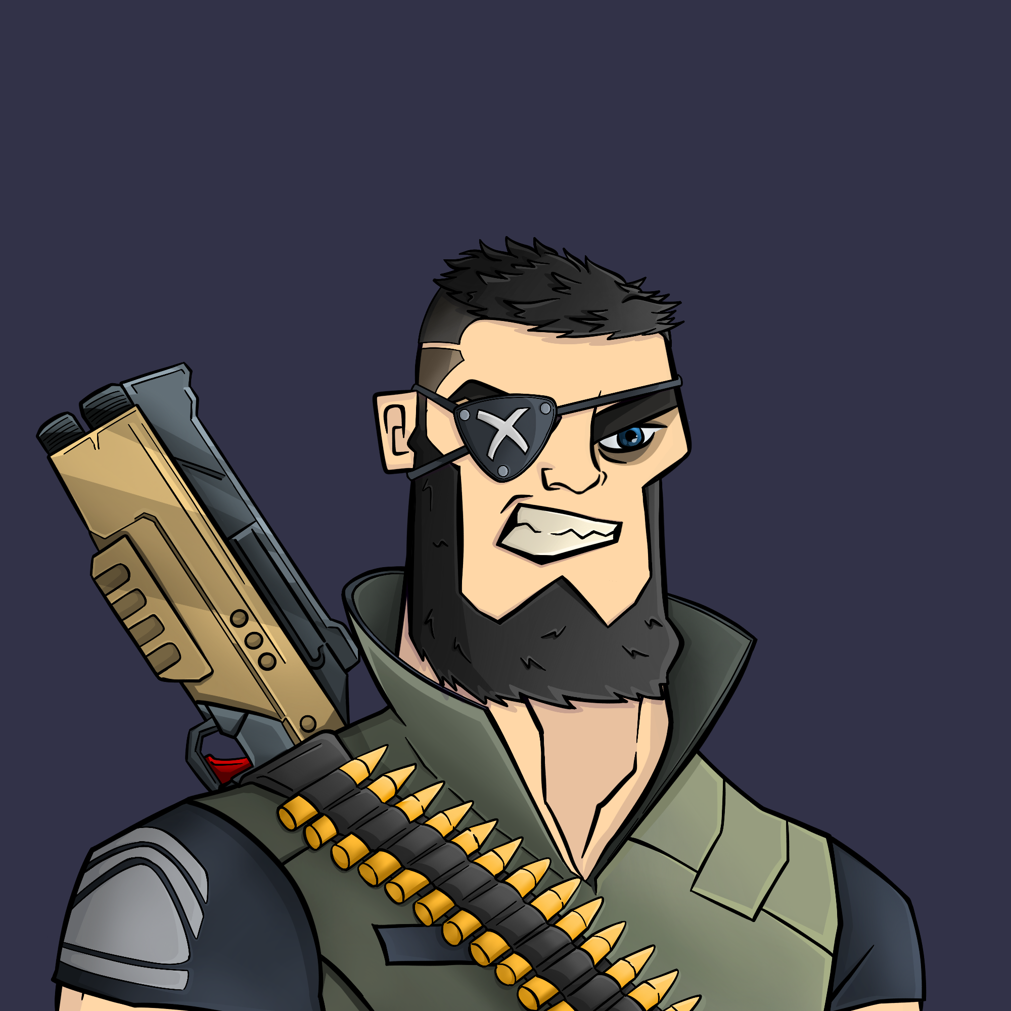 HoodSmith PFP 02 — eyepatch smith with rifle